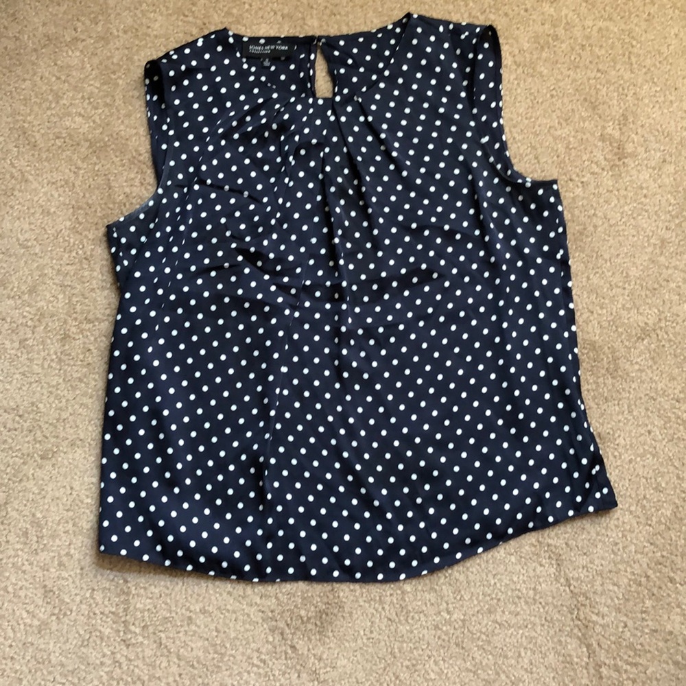 Navy silk blouse
